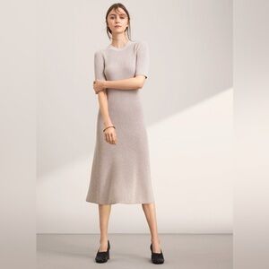 Aritzia Wilfred Brotteaux Oatmeal Sweater Knit Midi Dress